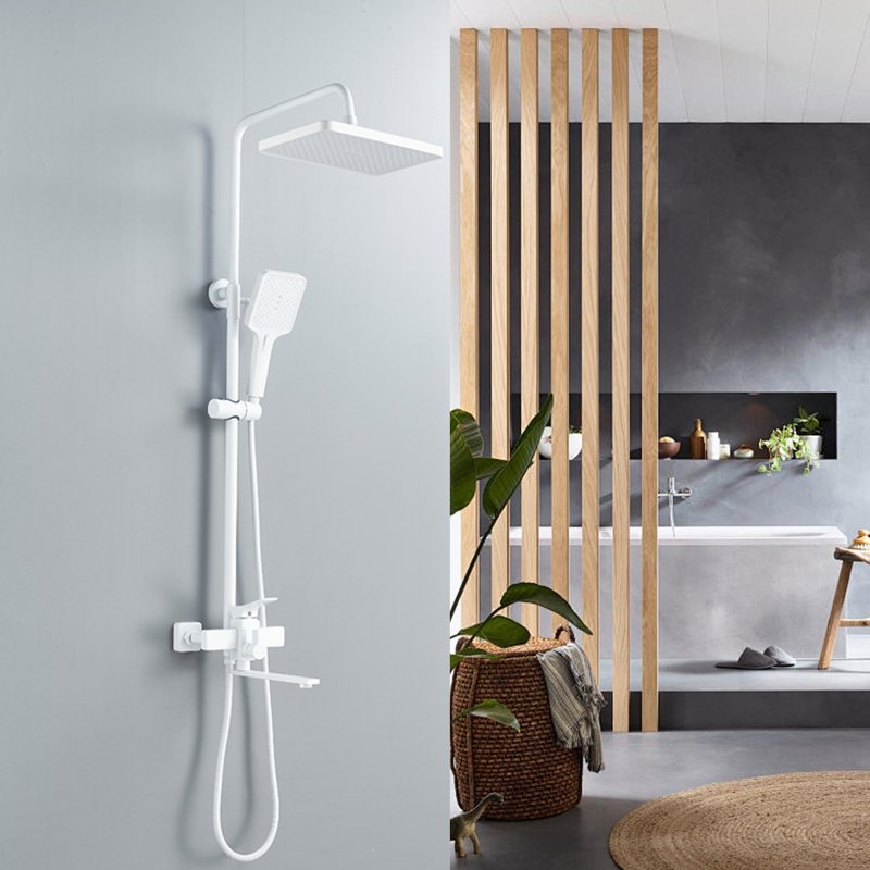 Душевая система Shevanik S8136F, белый/хром