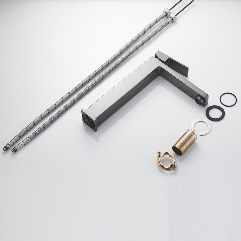 Смеситель для раковины Shevanik S9611T, оружейная сталь