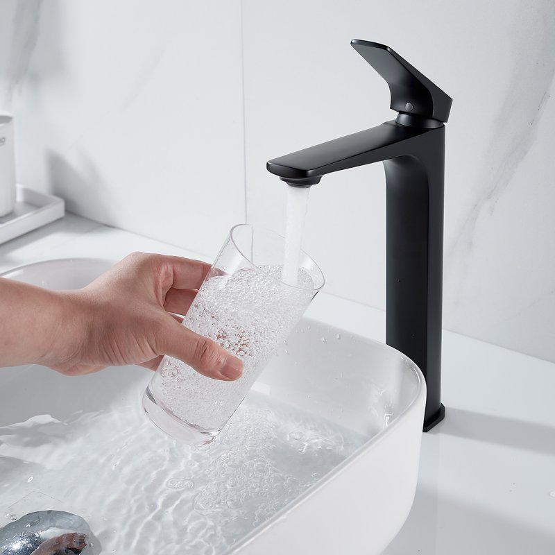 Смеситель для раковины высокий Shevanik S4211H, черный