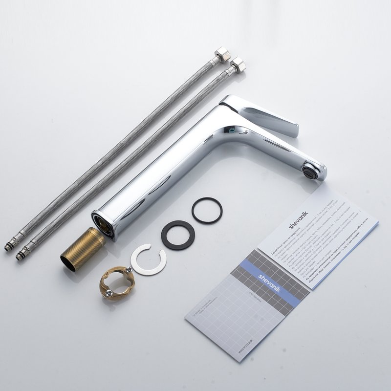 Смеситель для раковины высокий Shevanik S4211, хром