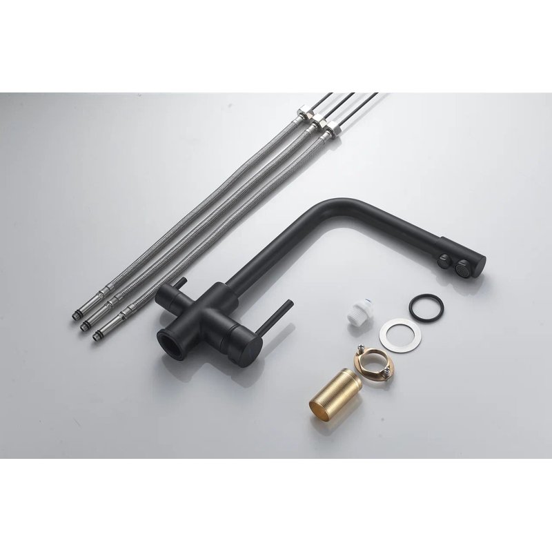 Смеситель для кухни с подключением фильтра Shevanik S328H, черный