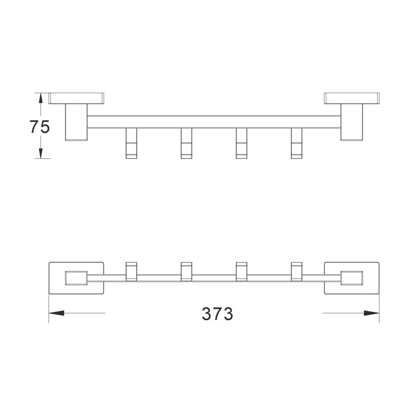 Планка с крючками Shevanik SG5641G, золотой сатин