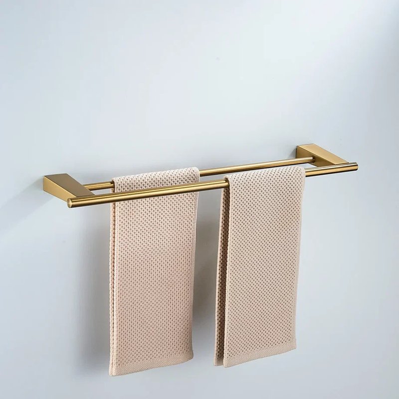 Полотенцедержатель двойной Shevanik SG5727G, золотой сатин
