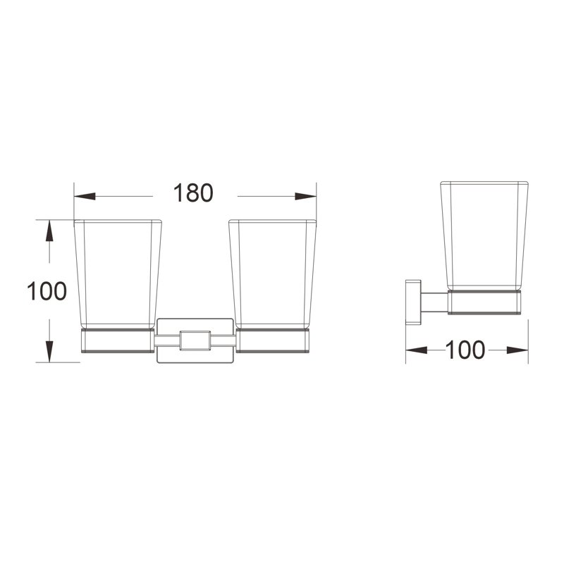 Стакан для ванной комнаты двойной Shevanik SG5622G, золотой сатин