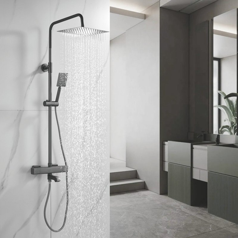 Душевая система Shevanik S8036H, черный