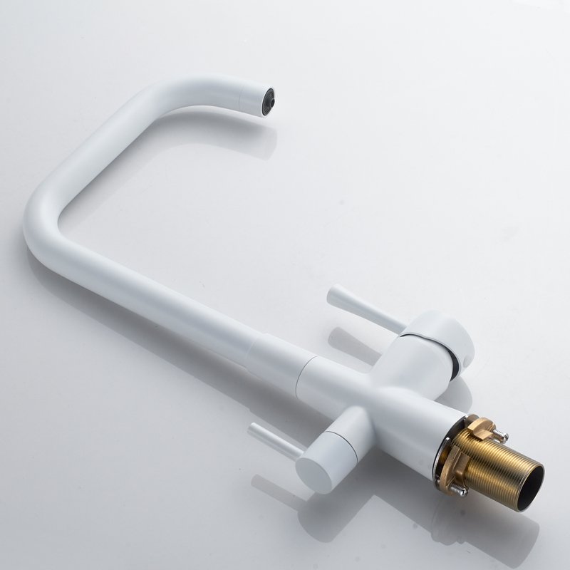 Смеситель для кухни с подключением фильтра Shevanik S528C, белый