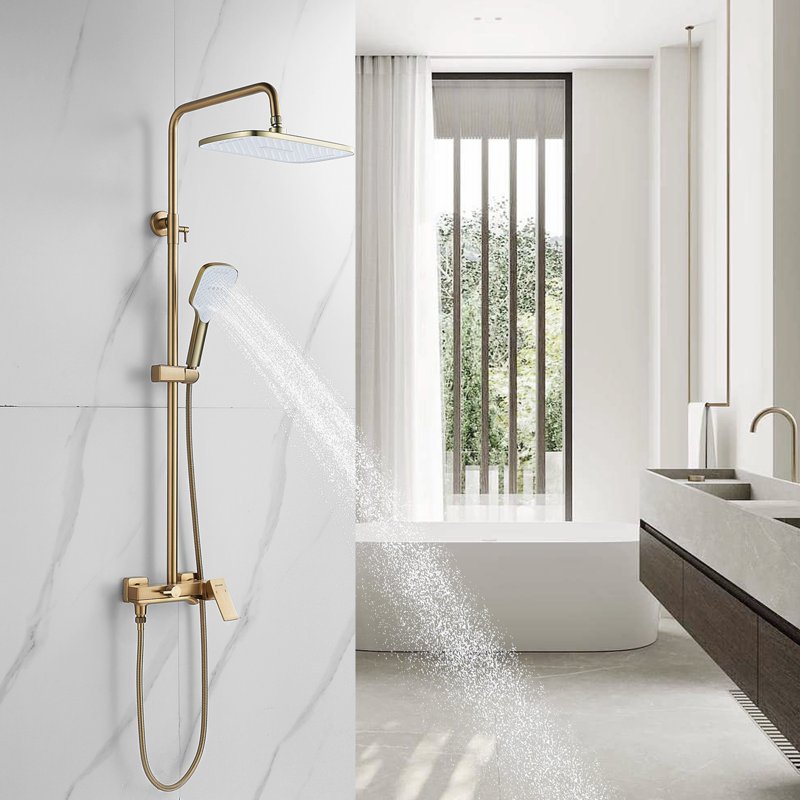 Душевая система Shevanik S8536T, оружейная сталь