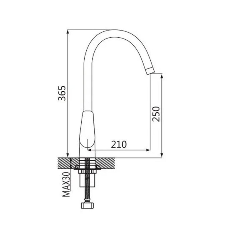 Смеситель для кухни Shevanik S5053, хром