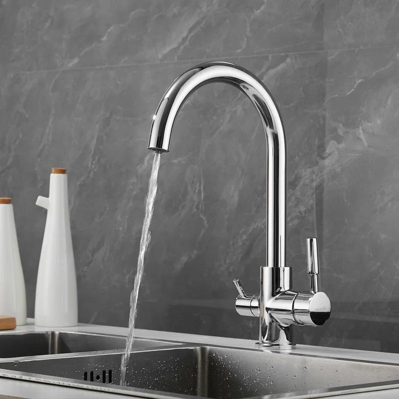 Смеситель для кухни с подключением фильтра Shevanik S168, хром