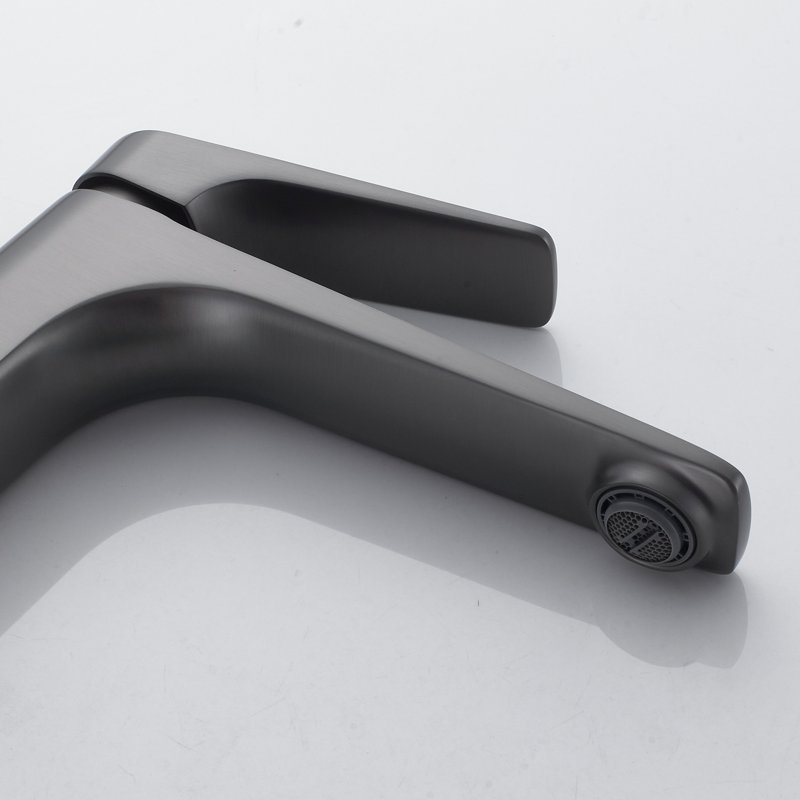 Смеситель для раковины высокий Shevanik S4211T, оружейная сталь