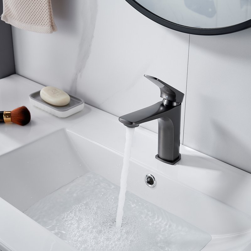 Смеситель для раковины Shevanik S4201T, оружейная сталь