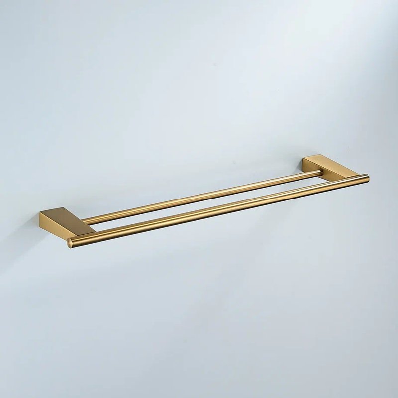 Полотенцедержатель двойной Shevanik SG5727G, золотой сатин