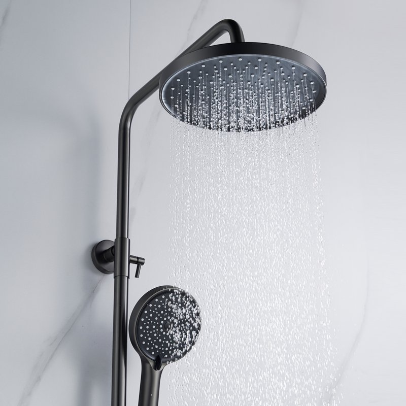 Душевая система Shevanik S9636T, оружейная сталь