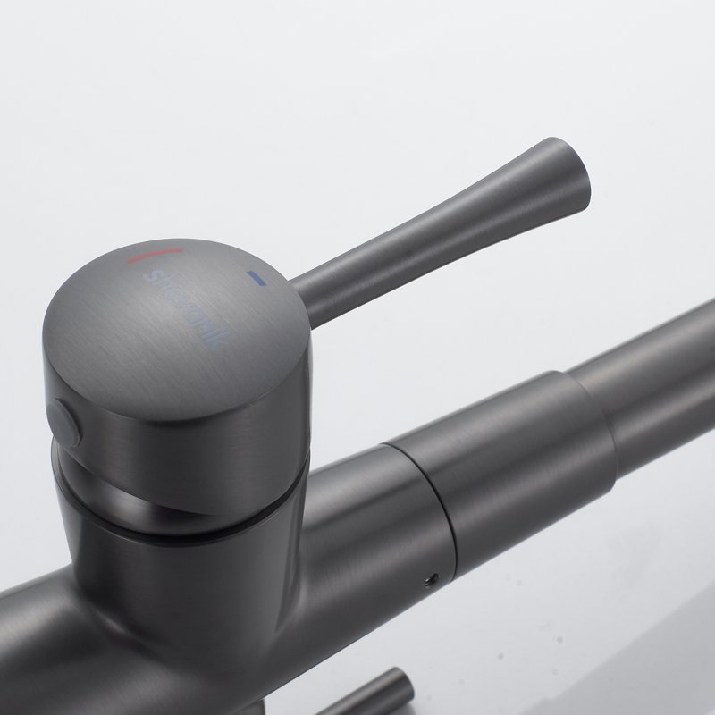 Смеситель для кухни с подключением фильтра Shevanik S528T, оружейная сталь