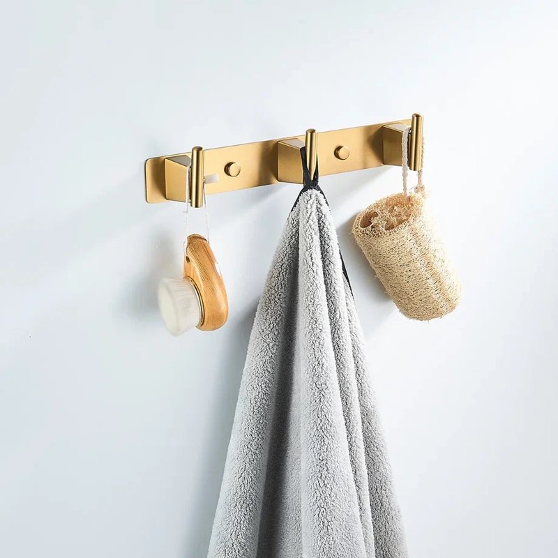 Планка с 3 крючками Shevanik SG5731G, золотой сатин