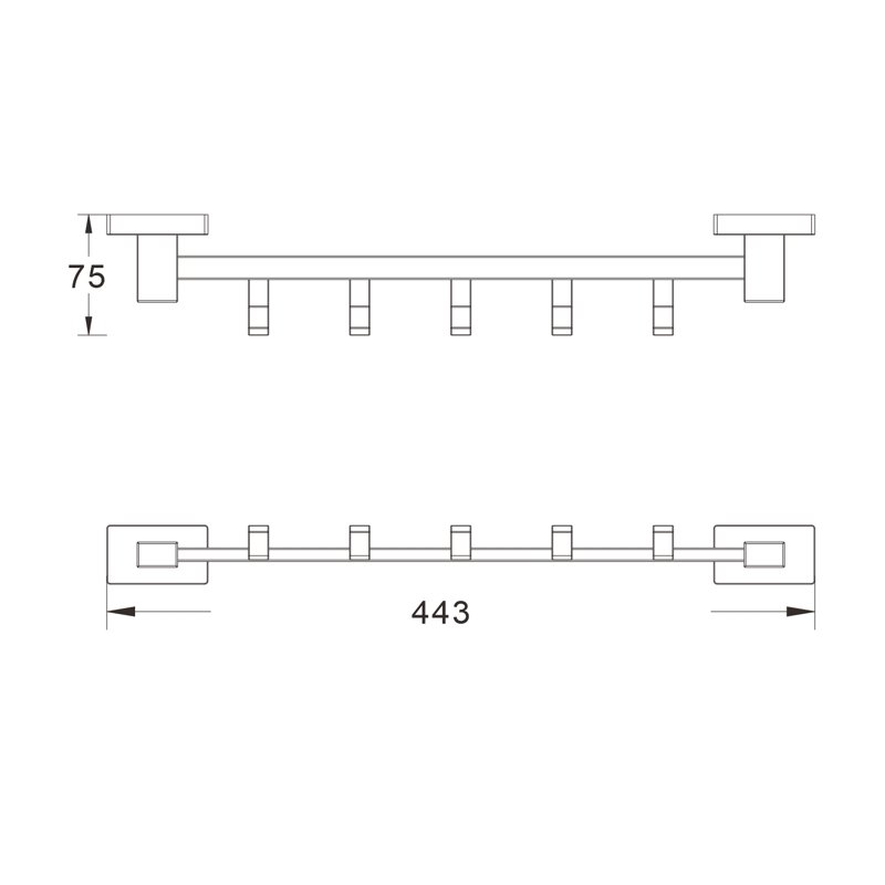 Планка с крючками Shevanik SG5651H, черный