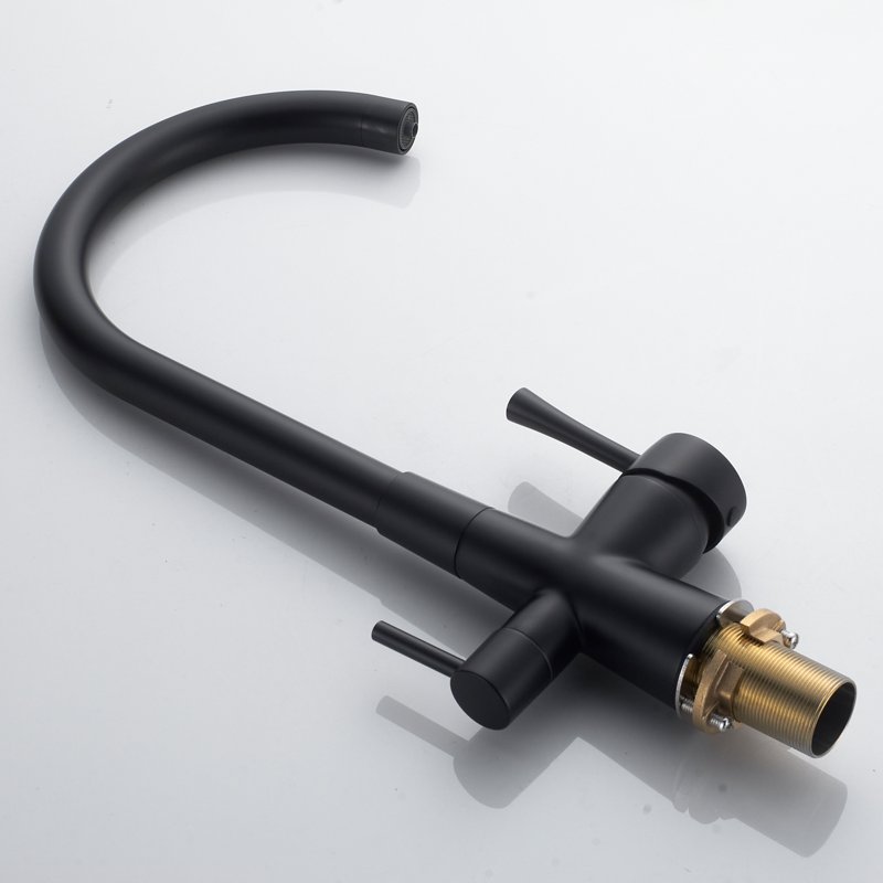 Смеситель для кухни с подключением фильтра Shevanik S428H, черный