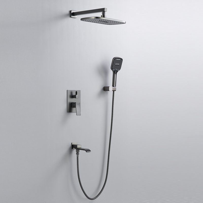 Душевая система встраиваемая Shevanik S4035T, оружейная сталь