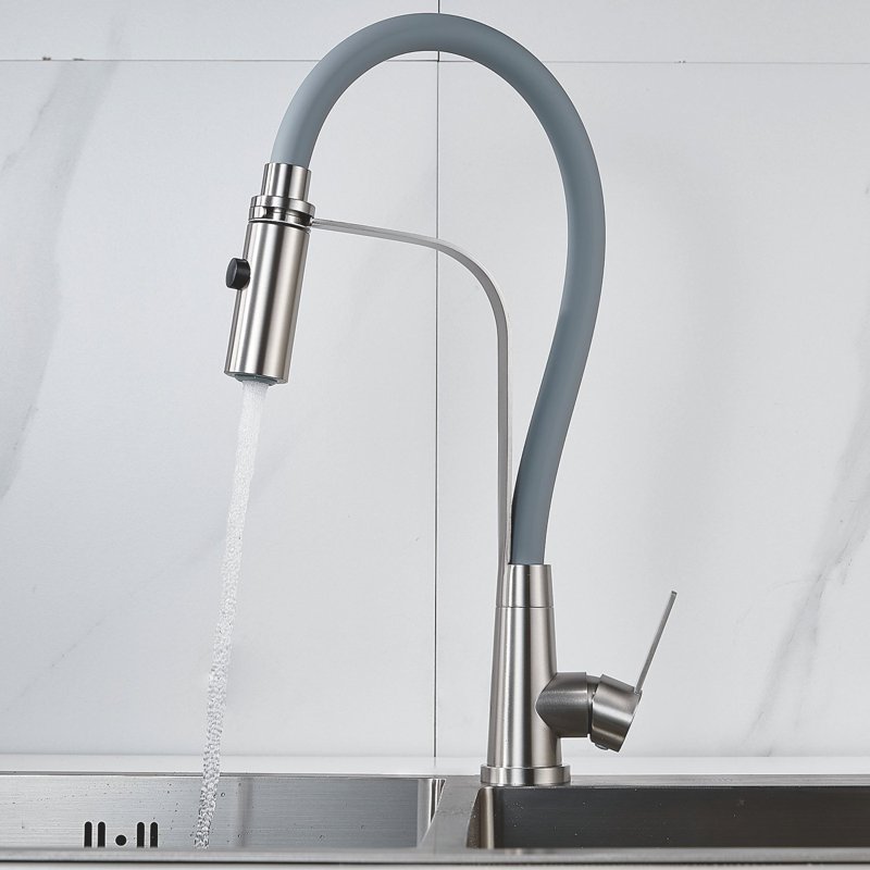 Смеситель для кухни с гибким изливом и режимом 