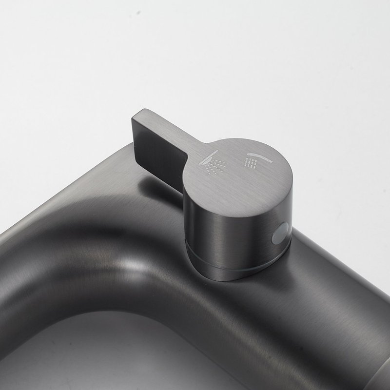 Смеситель на борт ванны Shevanik S4112T, оружейная сталь