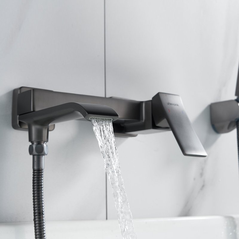 Смеситель для ванны Shevanik S4002T, оружейная сталь