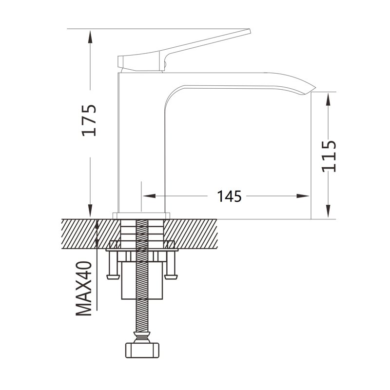 Смеситель для раковины Shevanik S4101G, золотой сатин
