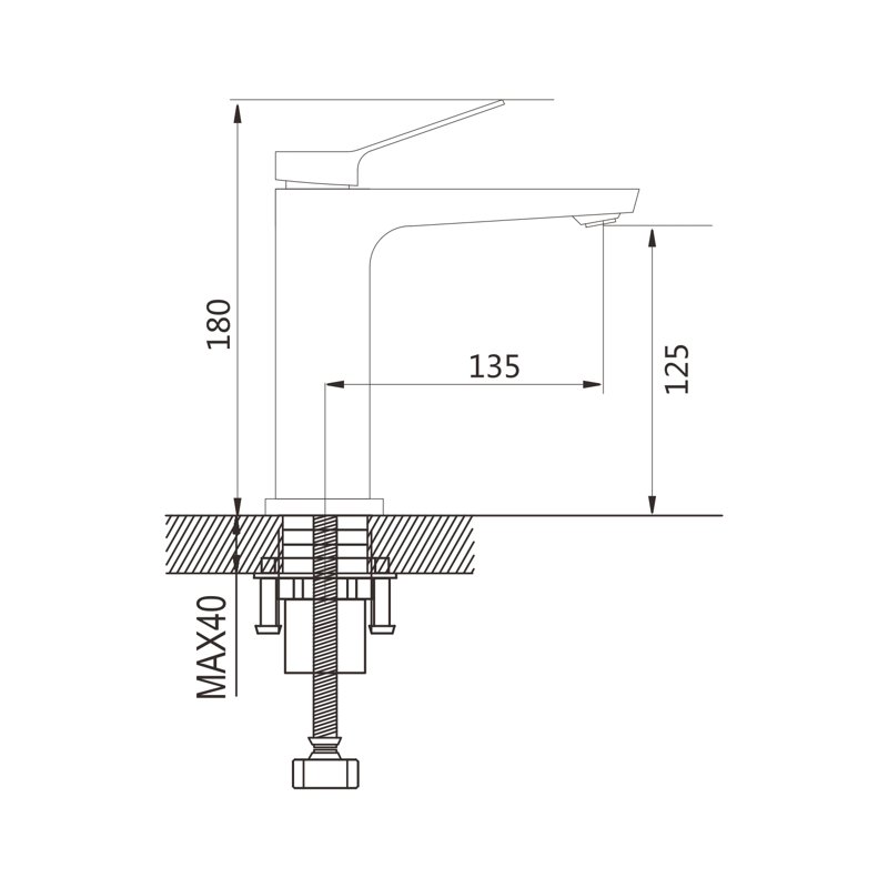 Смеситель для раковины Shevanik S4601H, черный