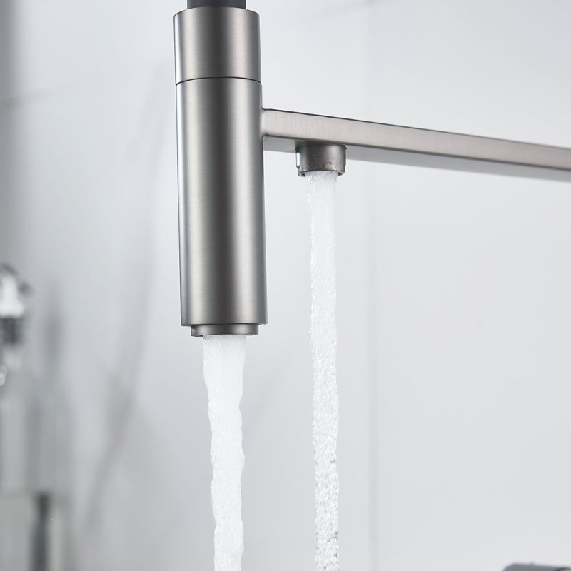 Смеситель для кухни с подключением фильтра Shevanik S178T, оружейная сталь