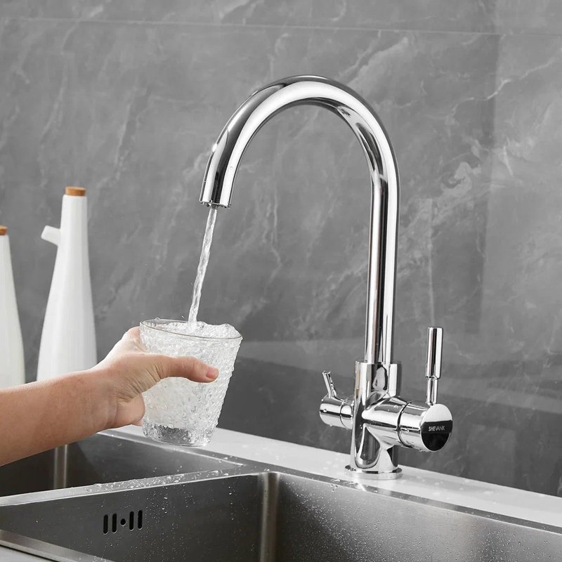 Смеситель для кухни с подключением фильтра Shevanik S168, хром