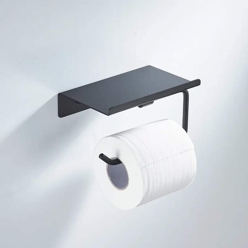Держатель для туалетной бумаги с полочкой Shevanik SG5705H-1, черный