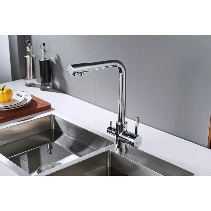 Смеситель для кухни с подключением фильтра Shevanik S328, хром