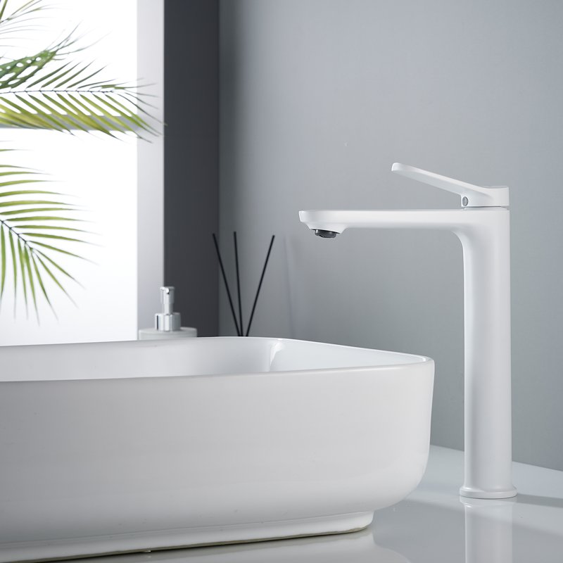 Смеситель для раковины высокий Shevanik S4311C, белый