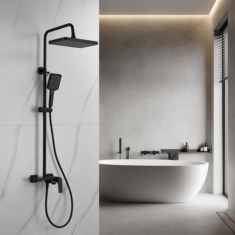 Душевая система Shevanik S8236H, черный