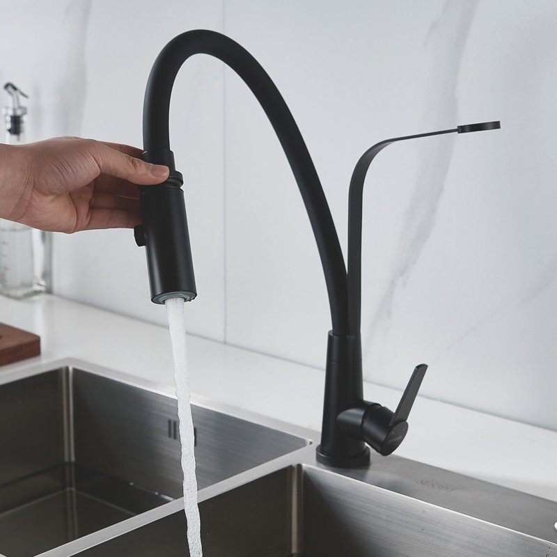 Смеситель для кухни с гибким изливом и режимом 