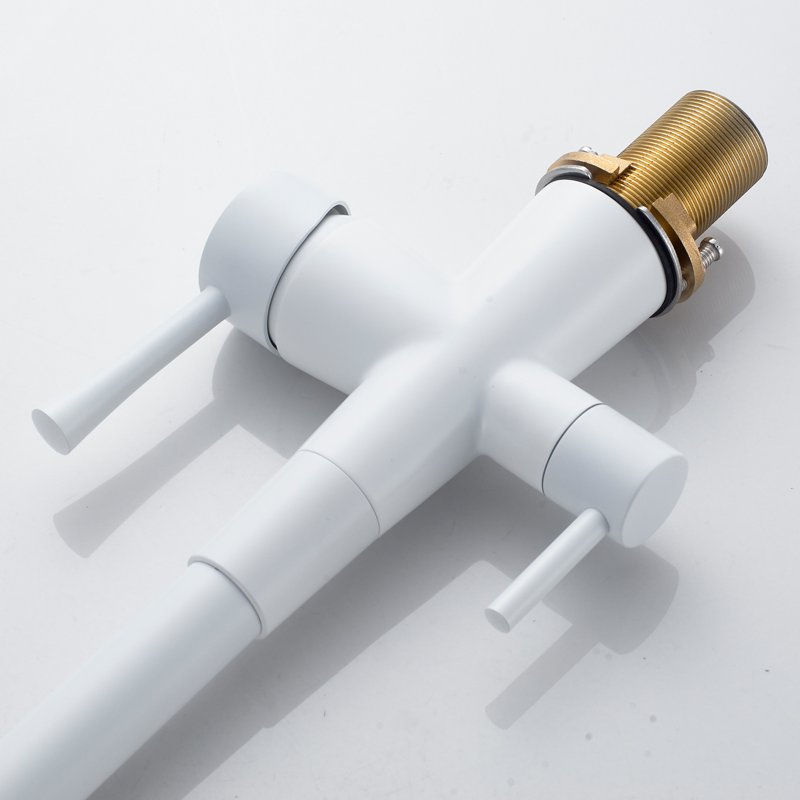 Смеситель для кухни с подключением фильтра Shevanik S428C, белый