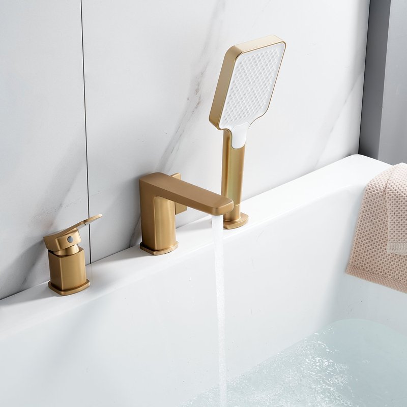 Смеситель на борт ванны Shevanik S9912G, золотой сатин