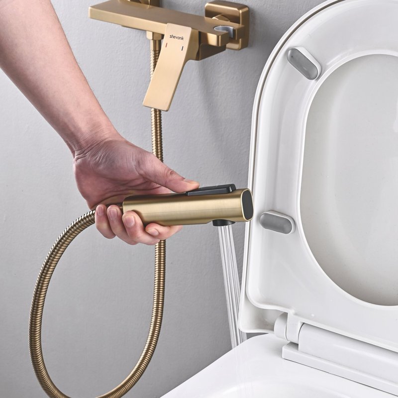 Гигиенический душ со смесителем Shevanik S137T, оружейная сталь