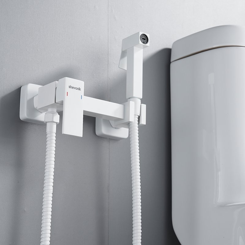 Гигиенический душ со смесителем Shevanik S147T, оружейная сталь