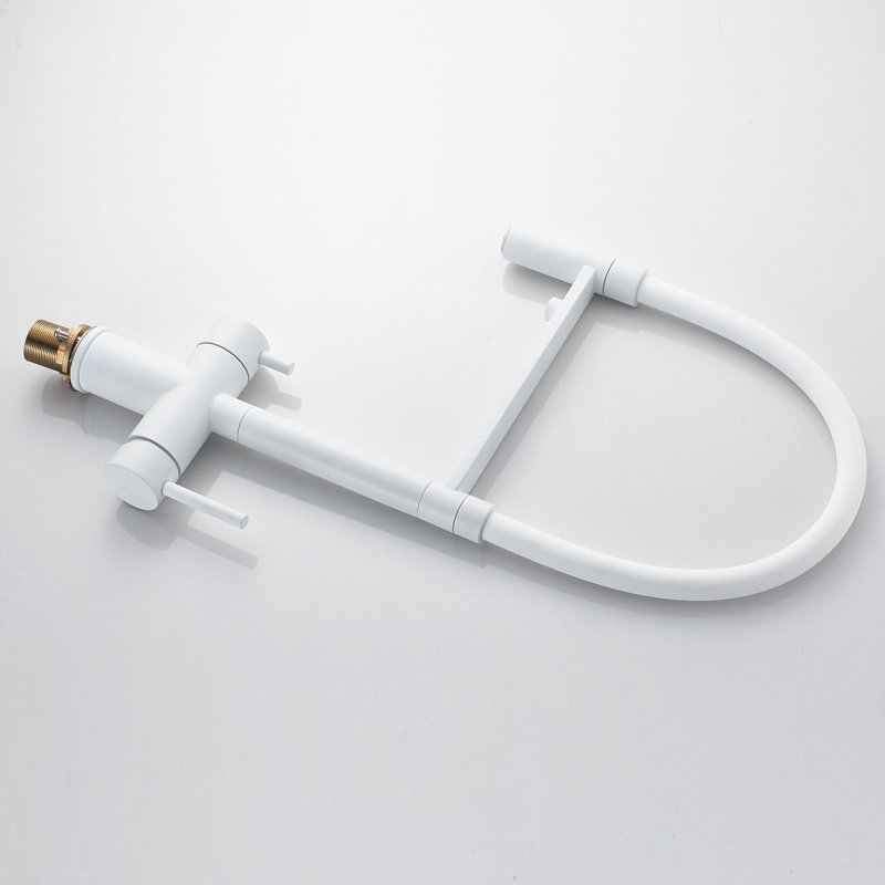 Смеситель для кухни с подключением фильтра Shevanik S178C, белый