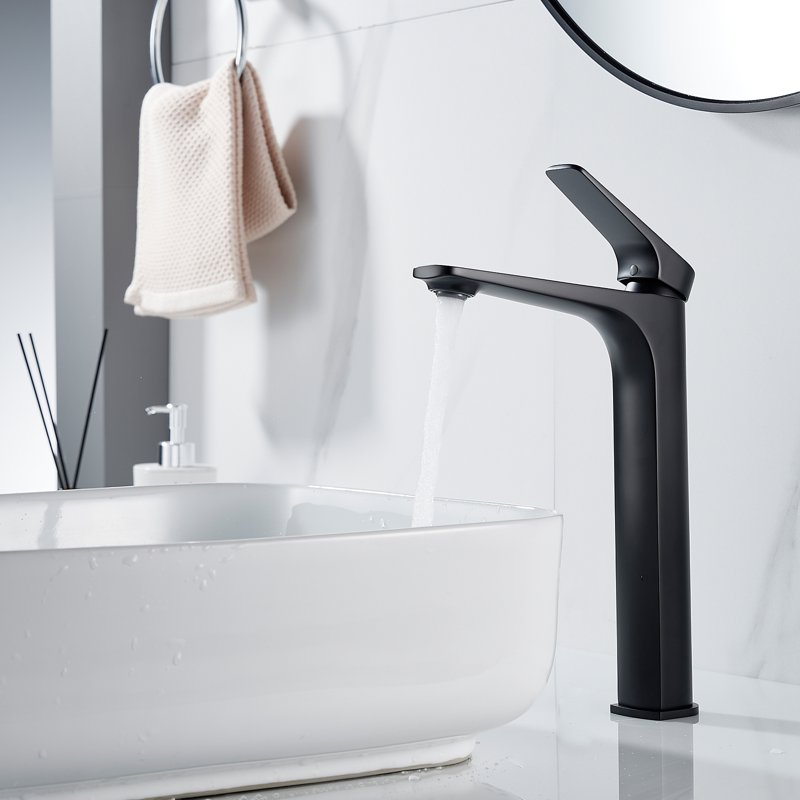 Смеситель для раковины высокий Shevanik S4211H, черный