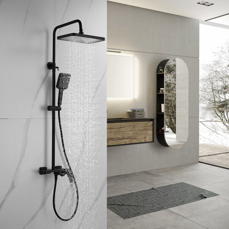 Душевая система Shevanik S8236H, черный