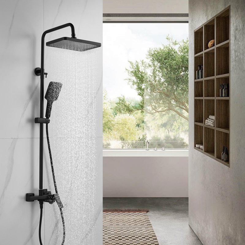 Душевая система Shevanik S9136T, оружейная сталь