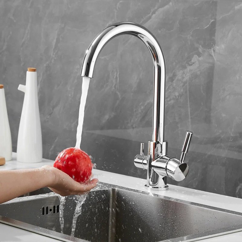 Смеситель для кухни с подключением фильтра Shevanik S168, хром