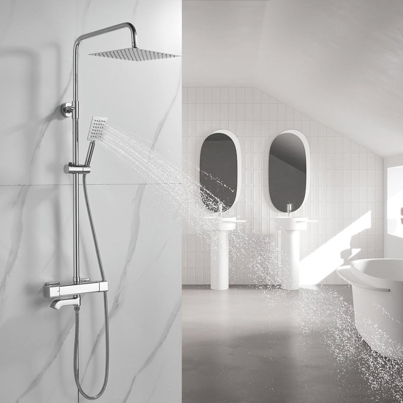 Душевая система Shevanik S7036T, оружейная сталь