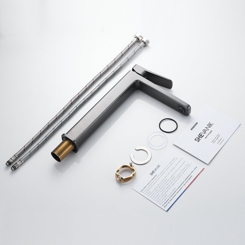 Смеситель для раковины Shevanik S9911T, оружейная сталь