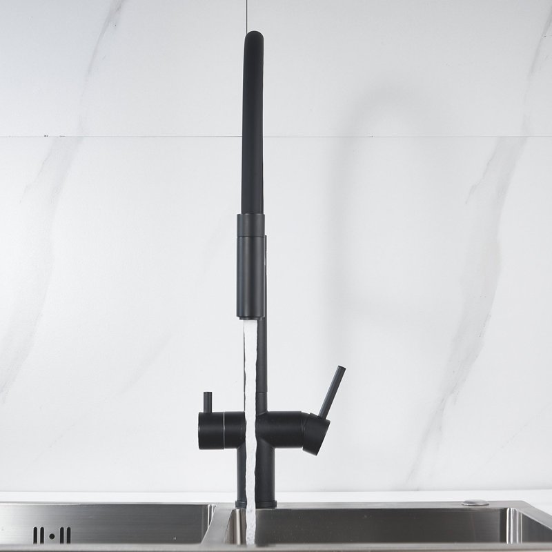 Смеситель для кухни с подключением фильтра Shevanik S178H, черный