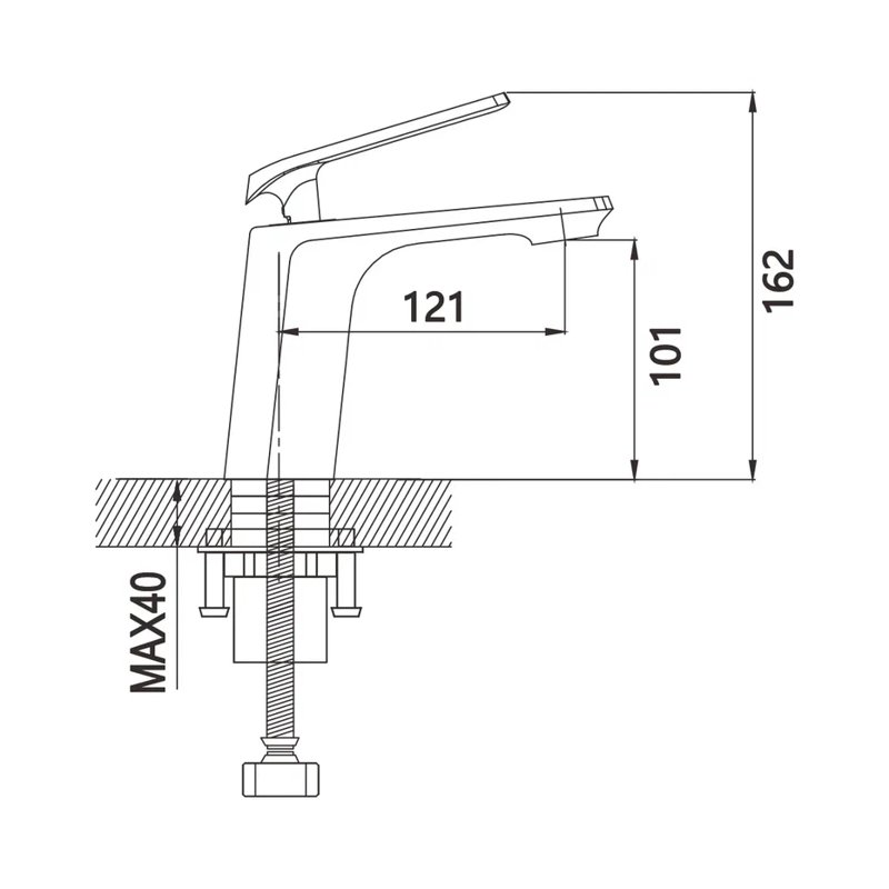 Смеситель для раковины Shevanik S8001H, черный