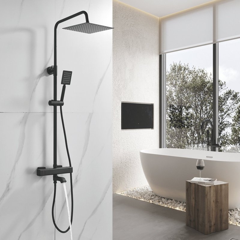 Душевая система Shevanik S8036F, белый/хром