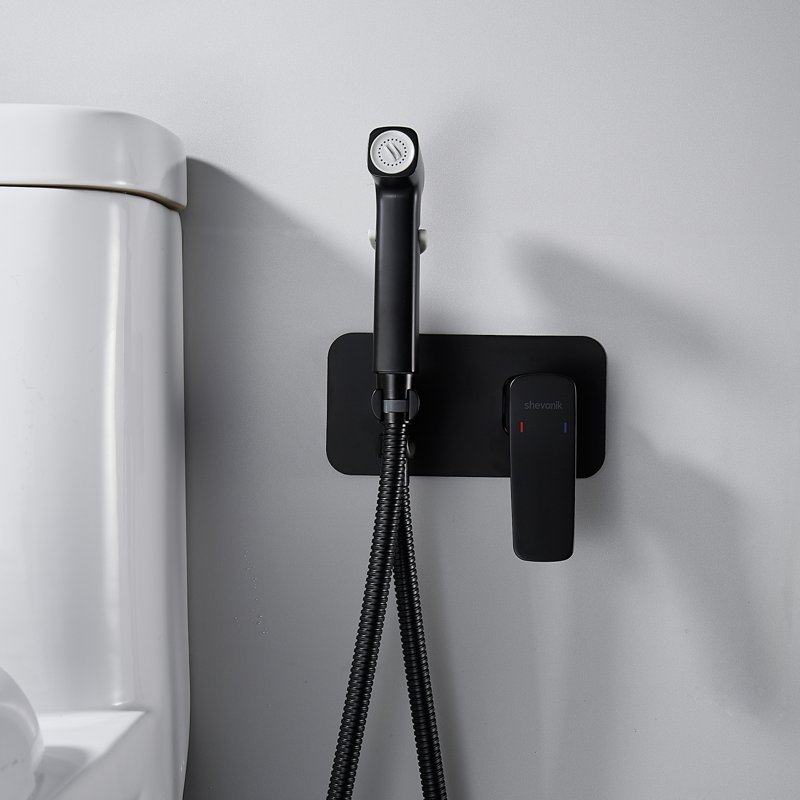 Гигиенический душ со смесителем Shevanik S8505T-1, оружейная сталь