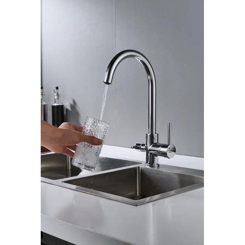 Смеситель для кухни с подключением фильтра Shevanik S128, хром